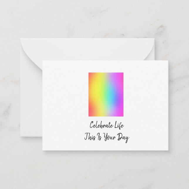 Tarjeta Pequeña Celebra la vida este es tu día (Anverso)