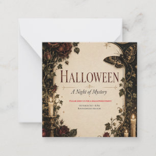 Tarjeta Pequeña Celebración de Halloween Gótico Elegante
