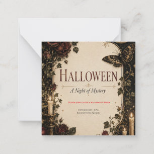 Tarjeta Pequeña Celebración de Halloween Gótico Elegante