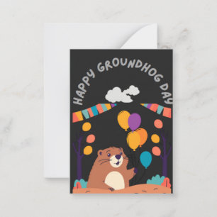 Tarjeta Pequeña Celebración del Día de la Marmota: ¿Sombra o Brill