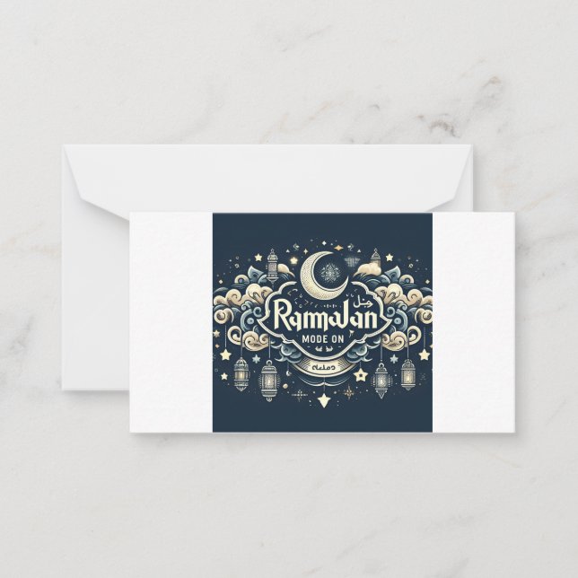 Tarjeta Pequeña Celebrar Ramadán con modo Ramadán (Anverso)