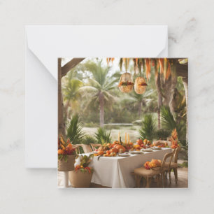 Tarjeta Pequeña Cena de Acción de Gracias en los trópicos