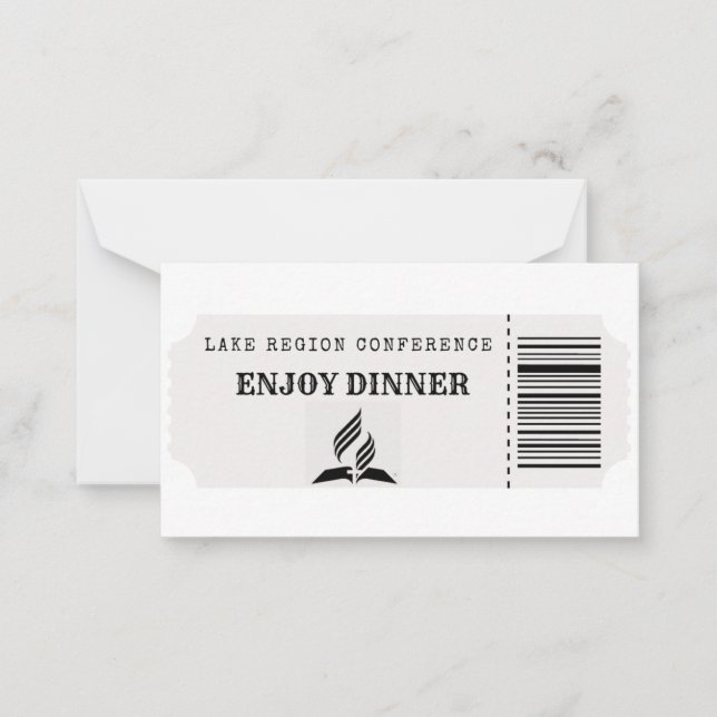 Tarjeta Pequeña Cena de entradas para la comida (Anverso)