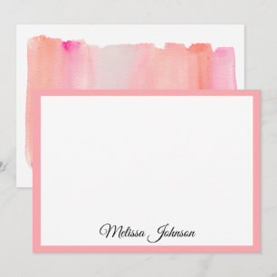 Tarjeta Pequeña Cepillo de color rosa moderno estalla personalizad