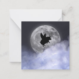 Tarjeta Pequeña Cerdos voladores nocturnos