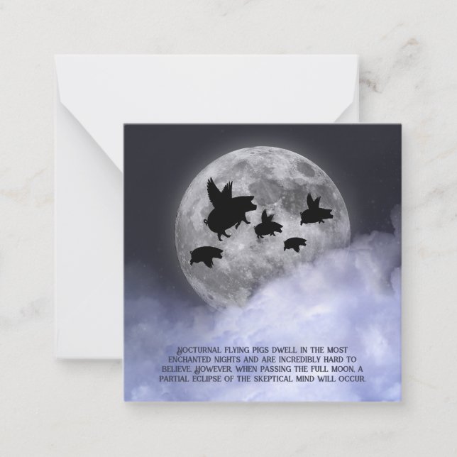 Tarjeta Pequeña Cerdos voladores nocturnos (Anverso)