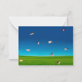 Tarjeta Pequeña Cerdos voladores Notecard