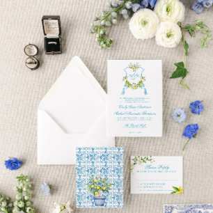Tarjeta Pequeña Cerramiento con detalle de azulejo azul estilo med