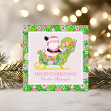 Cerramiento de Papá Noel de Palm Beach Preppy Rosa