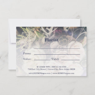 Tarjeta Pequeña Certificado de regalo FloralFotos personalizadas P