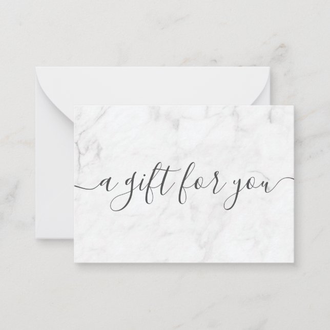 Tarjeta Pequeña Certificado de regalo minimalista de mármol para p (Anverso)