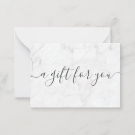 Tarjeta Pequeña Certificado de regalo minimalista de mármol para p