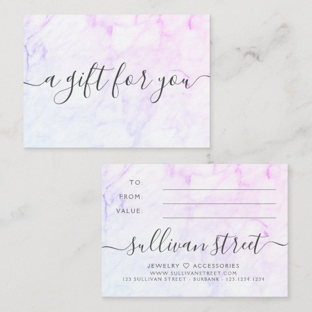 Tarjeta Pequeña Certificado de regalo para pequeñas empresas de má (Anverso / Reverso)