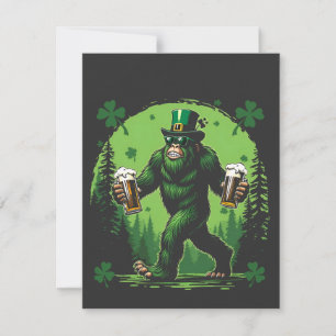 Tarjeta Pequeña Cerveza Día de San Patricio Comida Grande Sasquash