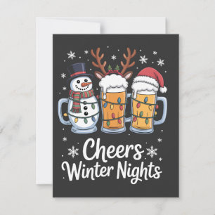 Tarjeta Pequeña Cervezas Noches de Invierno Amantes de la Cerveza