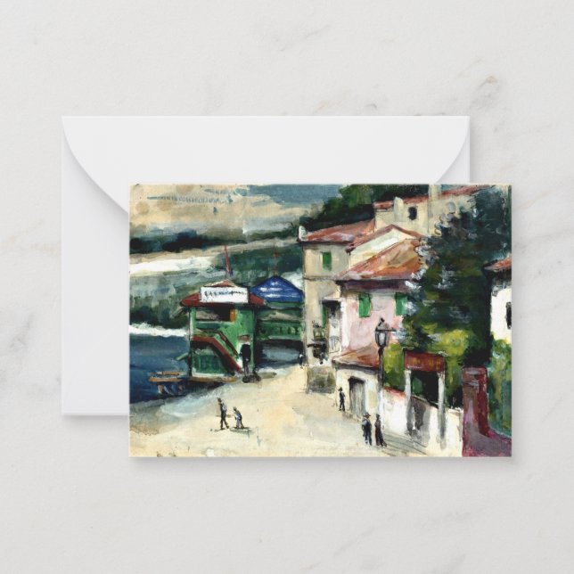 Tarjeta Pequeña Cezanne - El restaurante Mistral en l'Estaque (Anverso)