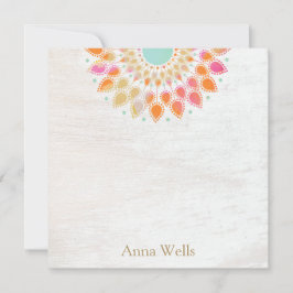 Tarjeta Pequeña Chakra Lotus Flower Floral Mandala