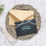 Tarjeta Pequeña Chalkboard Luces Bat Verde azulada Bat Mitzvah Not<br><div class="desc">Estas rústicas tarjetas de notas de moda son perfectas para cualquier celebración de Bat Mitzvah. Personaliza con cualquier nombre. Los productos correspondientes están disponibles en la colección Bat Mitzvah.</div>