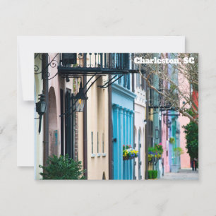 Tarjeta Pequeña Charleston South Carolina Rainbow Row