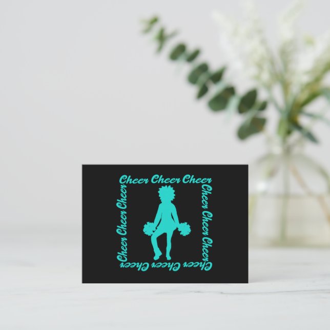 Tarjeta Pequeña Cheer Notecard #3 (Aqua) (Anverso de pie)