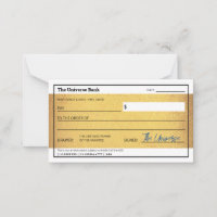 Cheque de Abundancia en blanco Ley de Atracción de