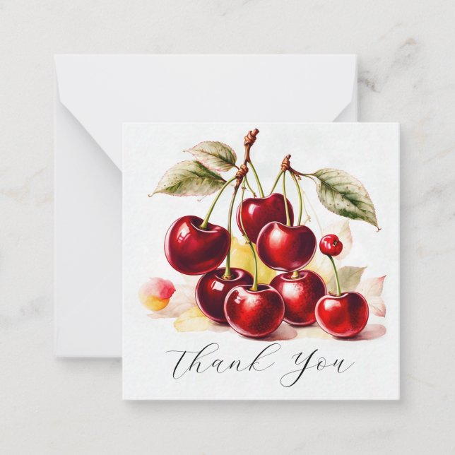 Tarjeta Pequeña Cherries Rojas Gracias (Anverso)