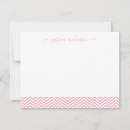 Tarjeta Pequeña Chevron moderno Zigzag Girly Script lindo Rubor ro