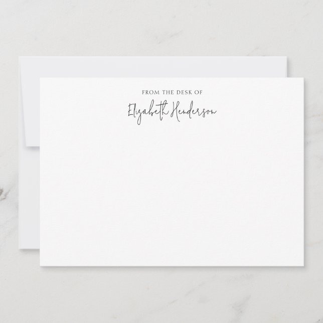 Tarjeta Pequeña Chic Black and White Script  (Anverso)