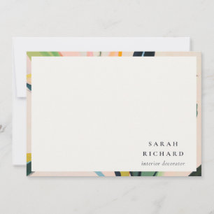 Tarjeta Pequeña Chic Boho Colorido Pájaro del Paraíso Floral Pinta