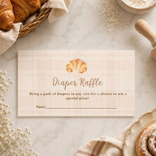 Tarjeta Pequeña Chica Croissant con Bun en el Horno Sorteo de Paña
