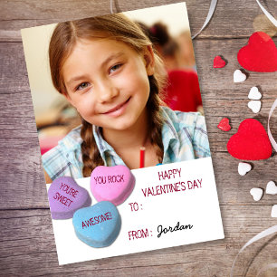 Tarjeta Pequeña Chica de clase el día de San Valentín Personalizad