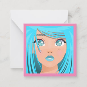 TARJETA PEQUEÑA CHICA DE DIBUJOS ANIMADOS ANIME