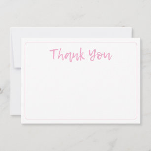 Tarjeta Pequeña Chica de ducha de bebé elegante rosa y blanca