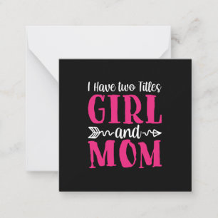 Tarjeta Pequeña Chica del Arte de la Madre y Mamá