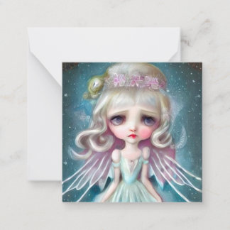 Tarjeta Pequeña Chica Rubia Surrealismo Pop