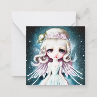 Tarjeta Pequeña Chica Rubia Surrealismo Pop