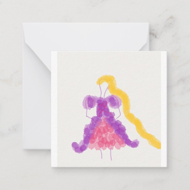 Tarjeta Pequeña Chicas Florales Rapunzel  (Anverso)