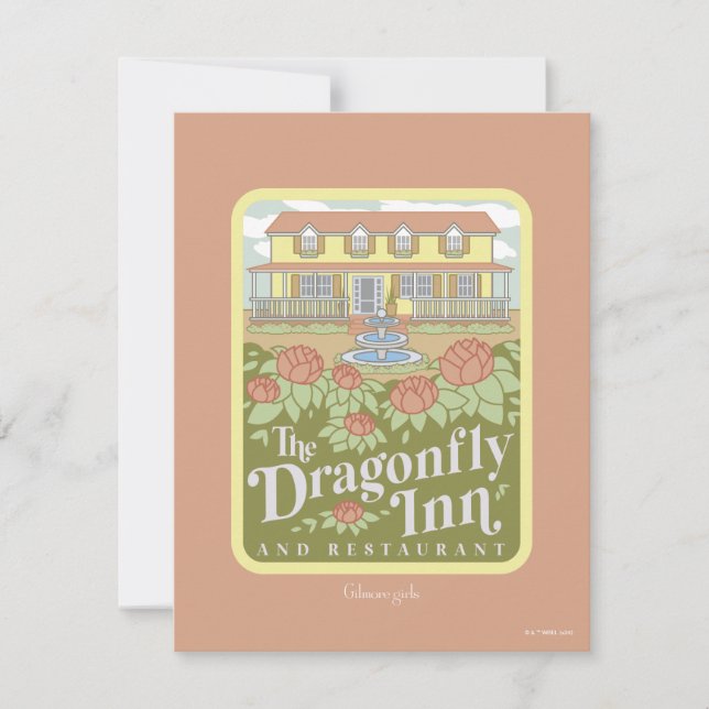 Tarjeta Pequeña Chicas Gilmore | El restaurante Dragonfly Inn & Re (Anverso)