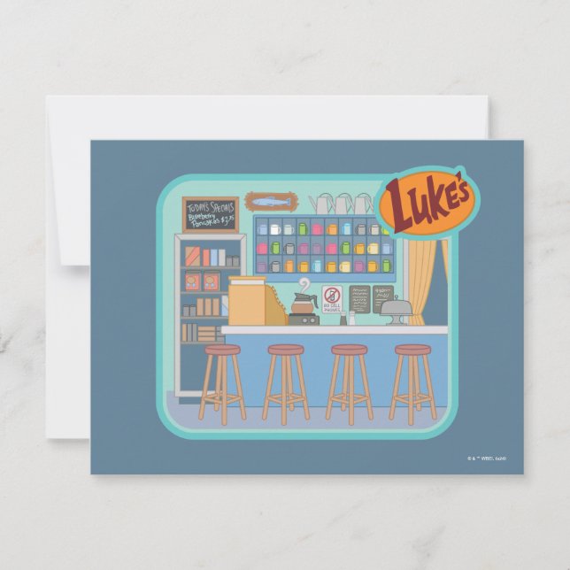 Tarjeta Pequeña Chicas Gilmore | Gráfico de Luke's Diner (Anverso)