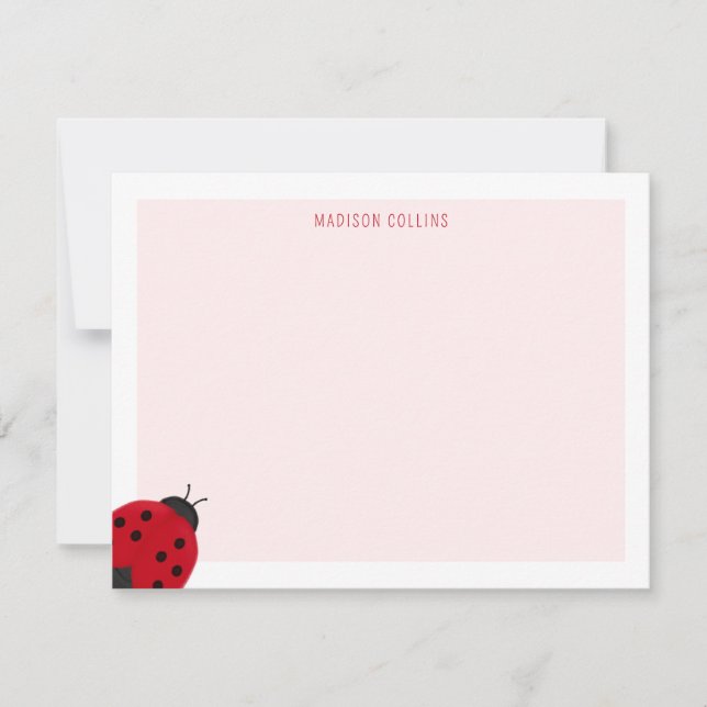 Tarjeta Pequeña Chicas rosados de insectos de laminilla (Anverso)