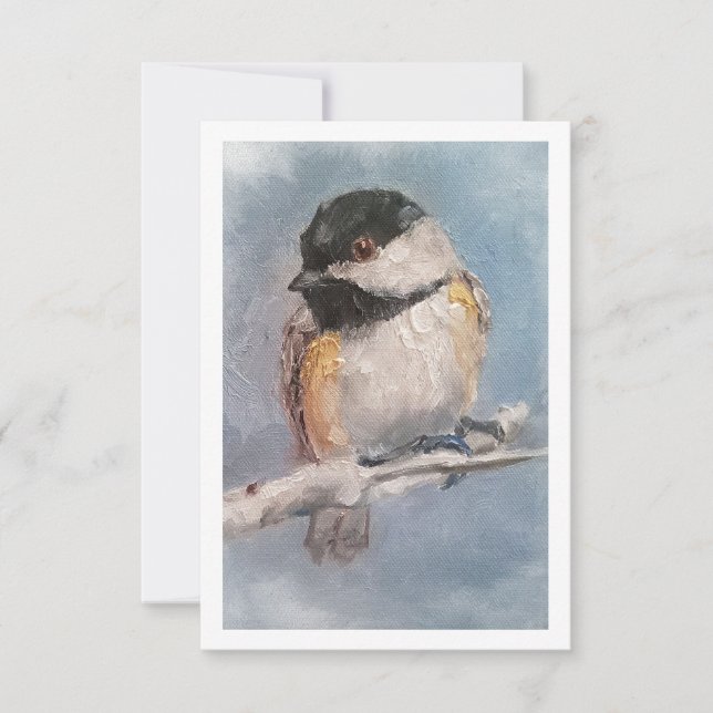 Tarjeta Pequeña Chickadee (Anverso)