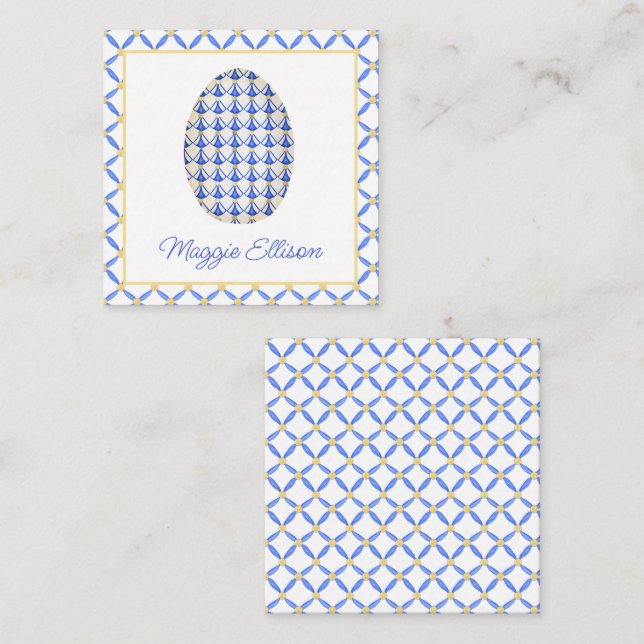 Tarjeta Pequeña Chinoiserie Moda acuarela Huevos Gabinete de regal (Anverso / Reverso)