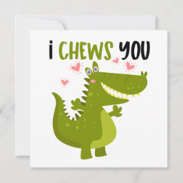 Tarjeta Pequeña Chiste de amor de caimán divertido