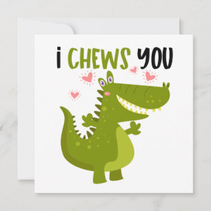 Tarjeta Pequeña Chiste de amor de caimán divertido