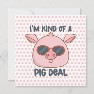 Tarjeta Pequeña Chiste de cerdo divertido 