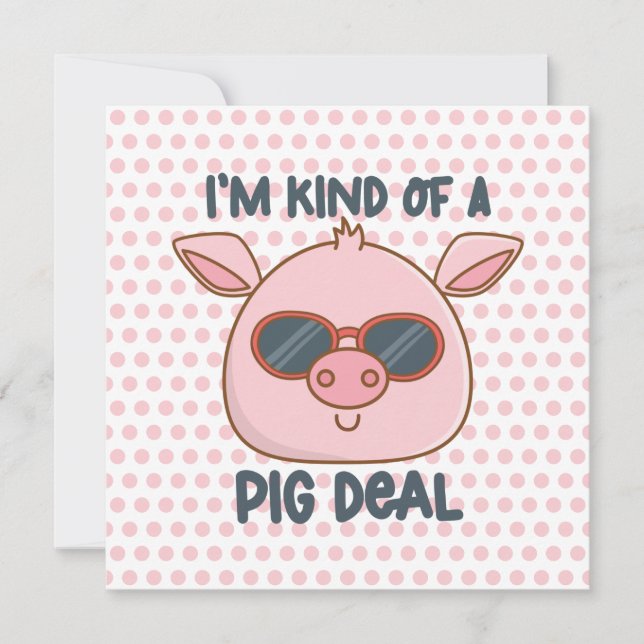 Tarjeta Pequeña Chiste de cerdo divertido  (Anverso)