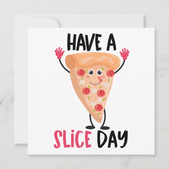 Tarjeta Pequeña Chiste de Pizza Divertido (Anverso)