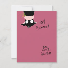 Tarjeta Pequeña Chistoso mono “Sólo Moooooo” Juego de palabras de 