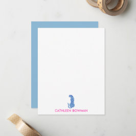 Tarjeta Pequeña Chita moderna rosa y azul minimalista personalizad