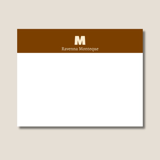 Tarjeta Pequeña Chocolate Brown Personalized Name Letter Monogram  (Subido por el creador)